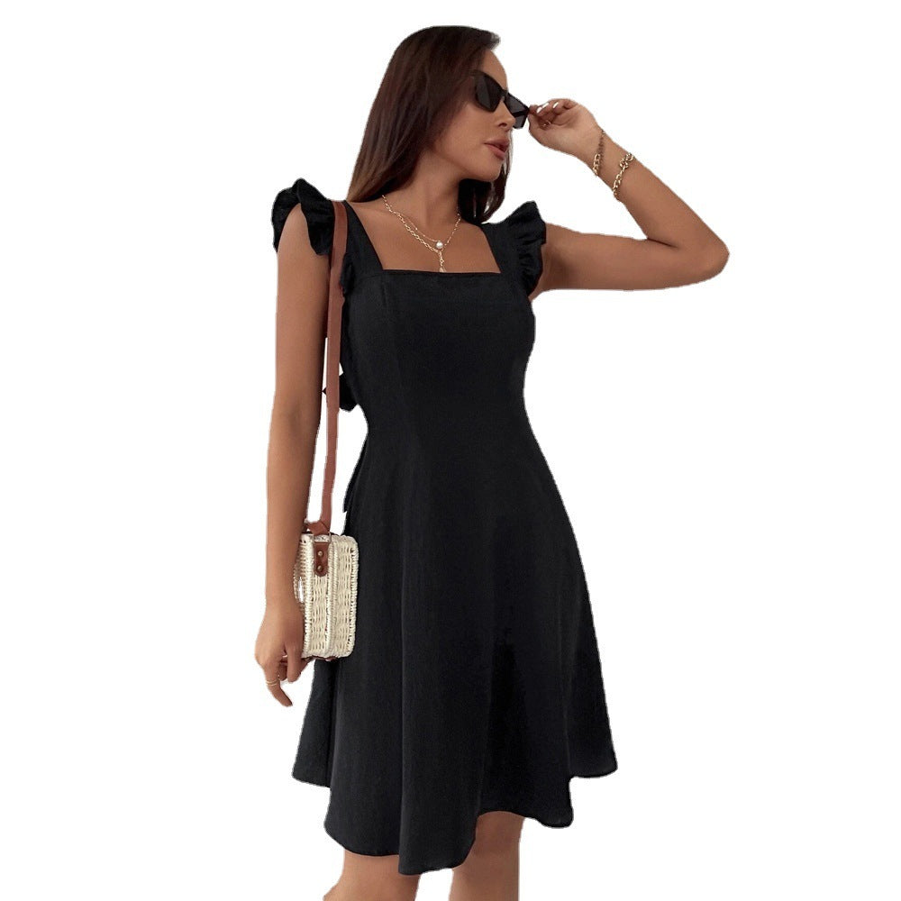 Pastoral Style Sweet Skirt With Suspenders