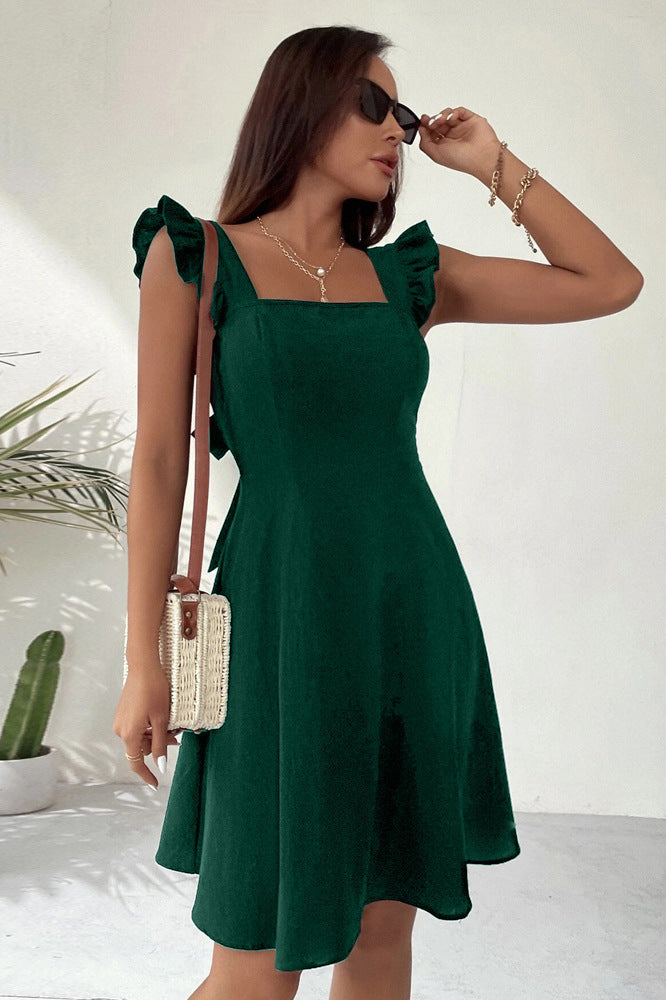 Pastoral Style Sweet Skirt With Suspenders