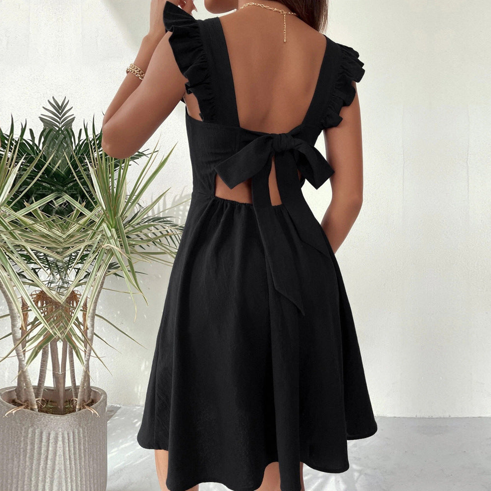 Pastoral Style Sweet Skirt With Suspenders