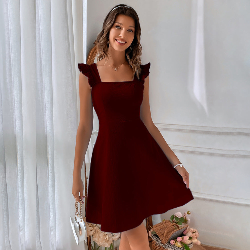 Pastoral Style Sweet Skirt With Suspenders